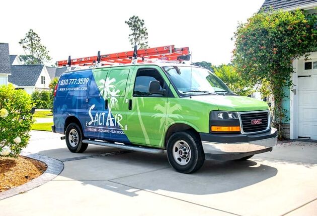 Salt Air service van parked outside